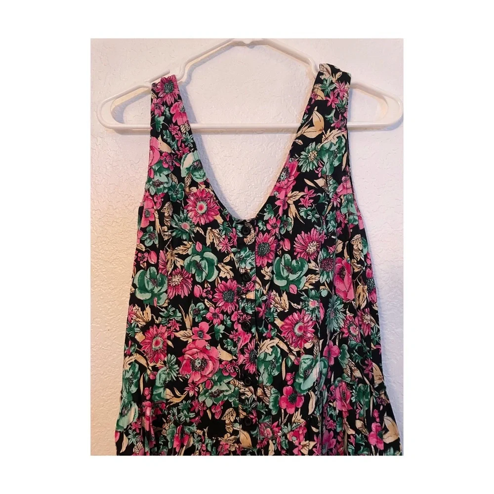 Vintage Floral Sleeveless Dress - Picture 2 of 4